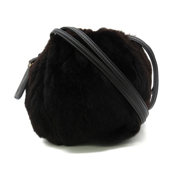 Chanel Leather Pochette Black Drawstring Shoulder Bag